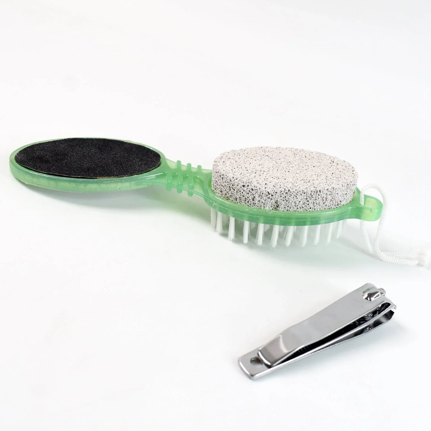 5 In 1 Pedicure Tool - Brush, Scrubber, Foot File & Nail Cutter for Perfect Feet - Zidbik