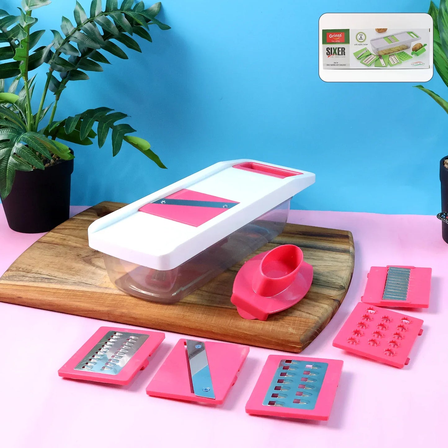6-in-1 Vegetable Slicer Grater Chopper - (Set) - Zidbik