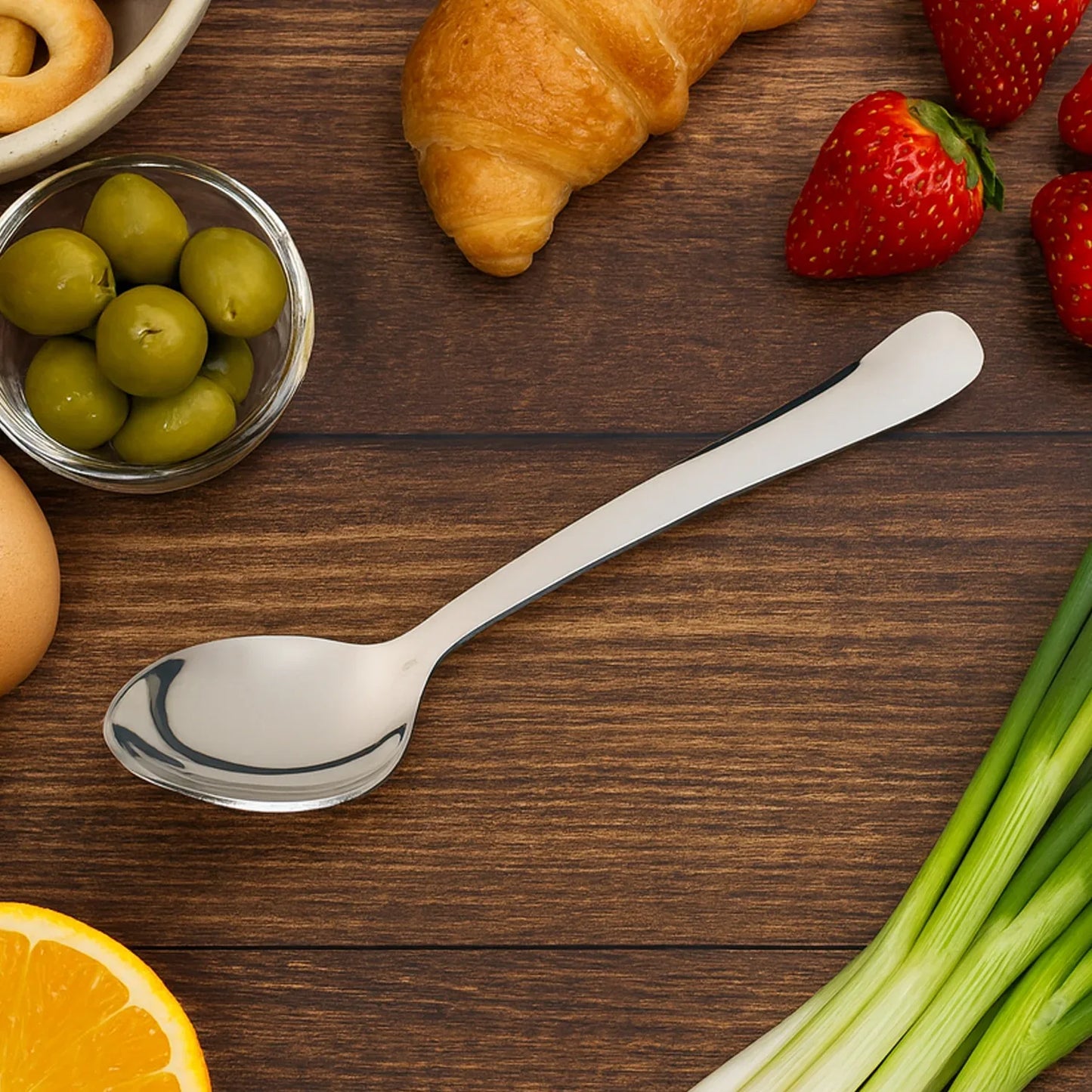 Stainless Steel Dining Spoon Baby Spoon - (1 Pc) - Zidbik