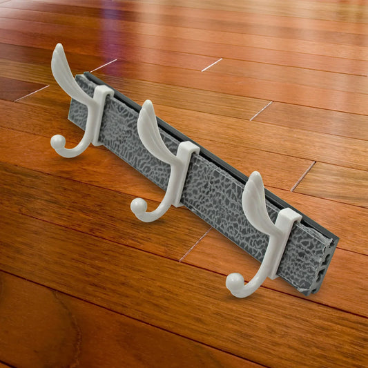 7571 Cloth Hanger Wall Door Hooks Rail For Hanging Clothes For Hanging Hook Rack Rail Extra Long Coat Hanger Wall Mount For Clothes Jacket Hats 6 Hook - Zidbik