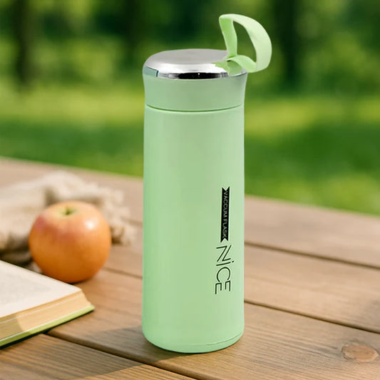 Water Bottle 400ml Leak Proof Glass Water Bottle With Daily Water Intake For Gym And Children Nice Bottle (1 Pc Light Green Color) - Zidbik