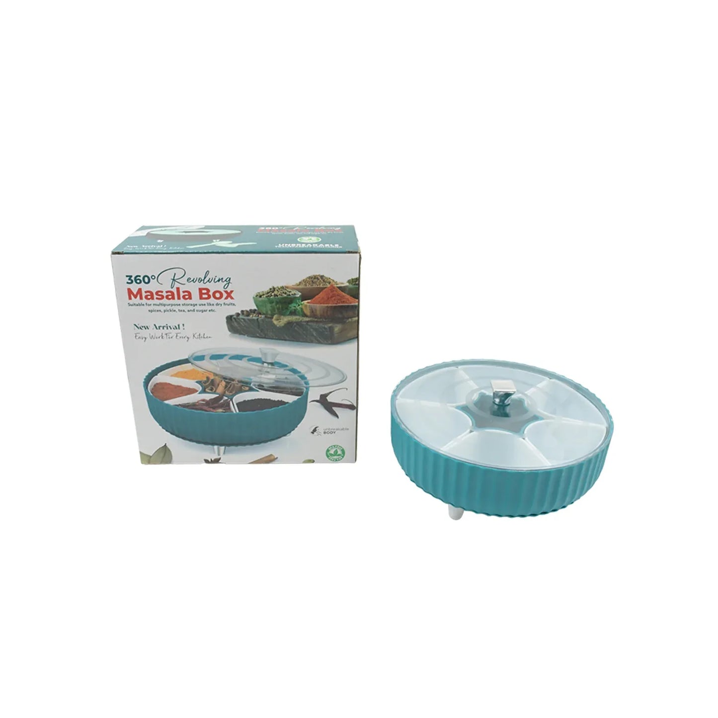 5811 360 Revolving Spice Box Dry Fruit Box Plastic 7 Compartment Box Suitable For Multipurpose Storage Use Like Dry Fruit Spices Pickle Tea Sugar Etc Kitchen Use - Zidbik