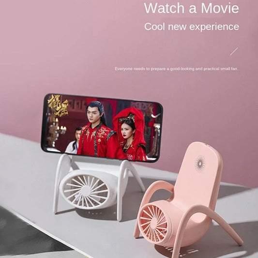 4814 Portable Mobile Phone Holder Fan Personal Fan Multi- Function Fan Handheld Charging Fan (Battery Not Include) - Zidbik