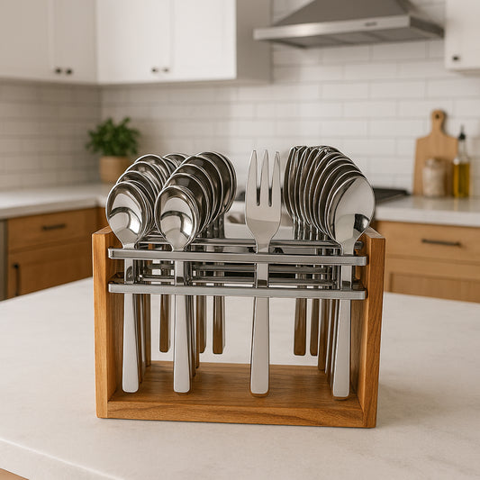 Apex Premium Stainless Steel Cutlery Set (24 Pc) - Zidbik