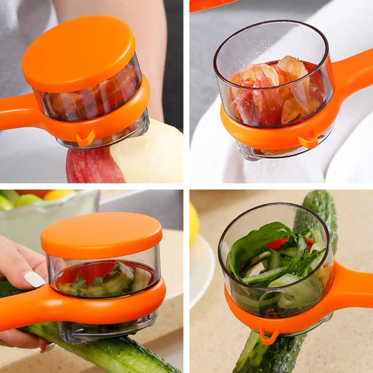 Stainless Steel Peeler With Container (1 Pc) - Zidbik