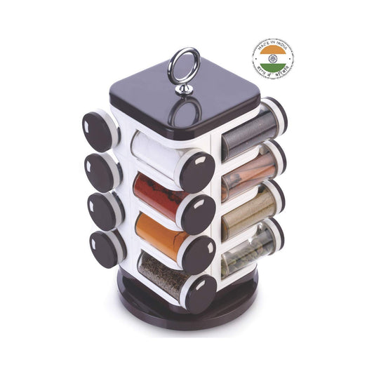 8119 Ganesh Multipurpose Revolving Spice Rack With 16 Pcs Dispenser Each 100 Ml Plastic Spice Abs Material 1 Piece Spice Set 1 Piece Spice Set (Plastic) - Zidbik