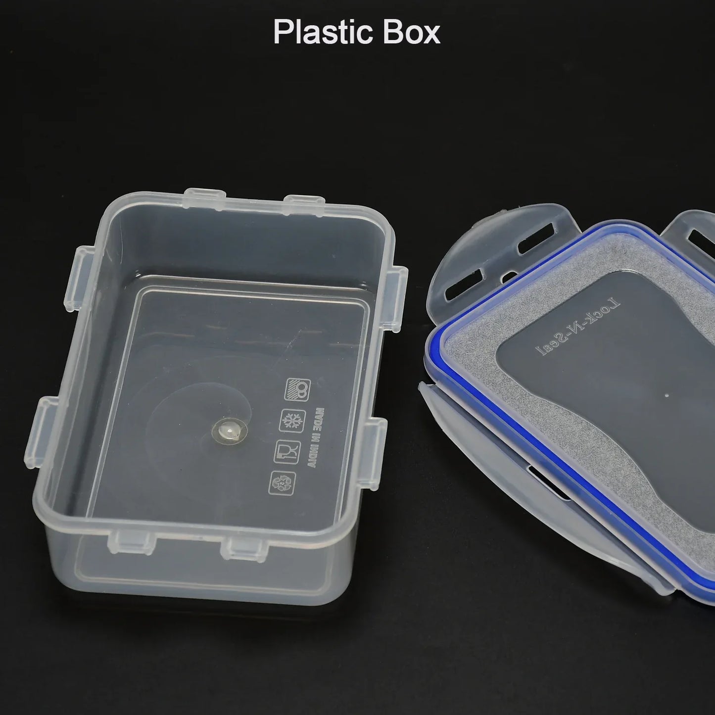 7070 Multipurpose Air Tight 4 Side Lock Food Grade Lunch Box With Small Square Container - Zidbik