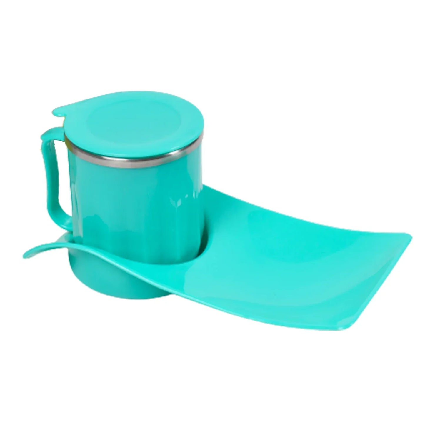 2851 Snacks Tray Inside Steel Cup 350ml Break Time Tray For Kids Home Use - Zidbik