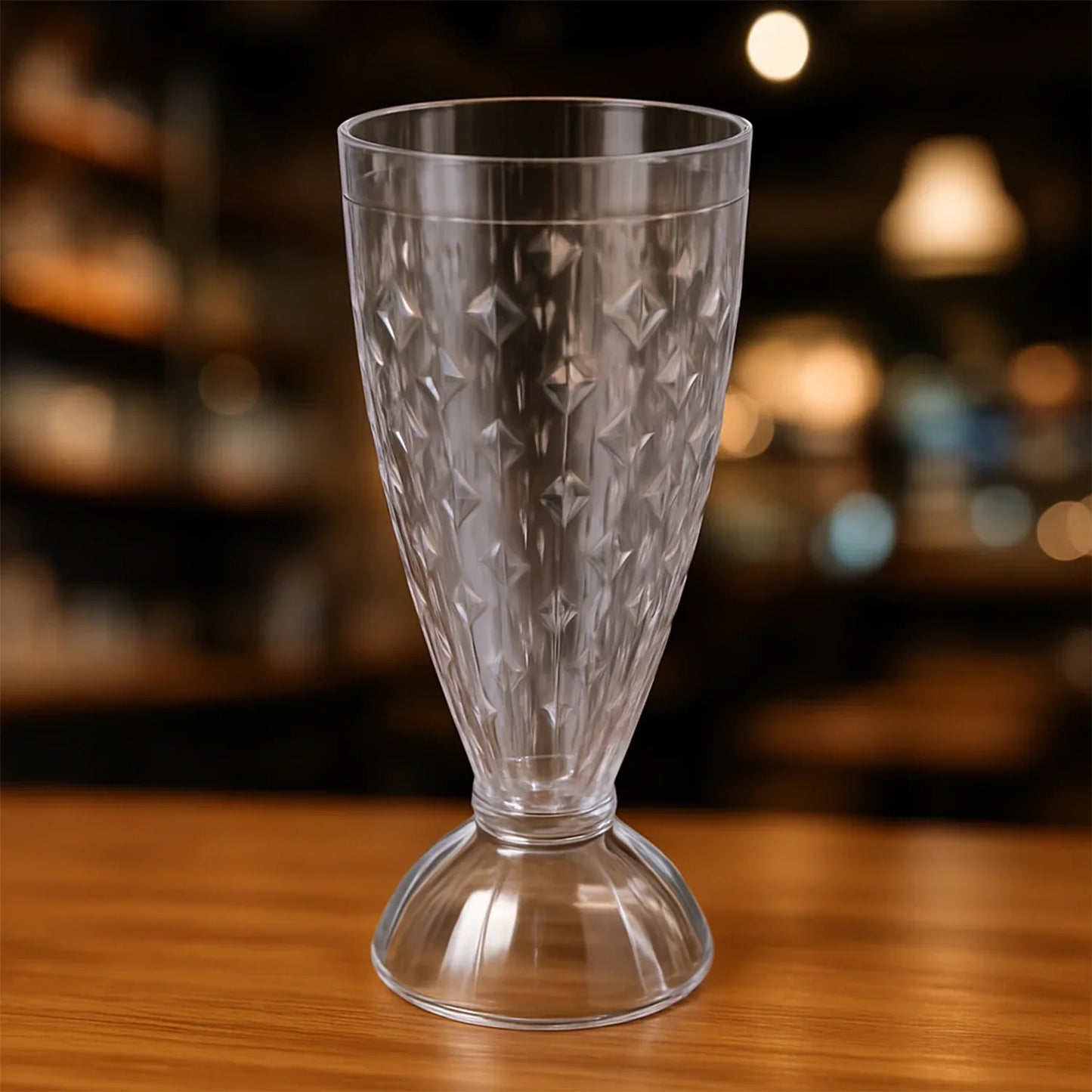 Supermom Transparent Plastic Milkshake Glass Set (400ml 6 Pc) - Zidbik