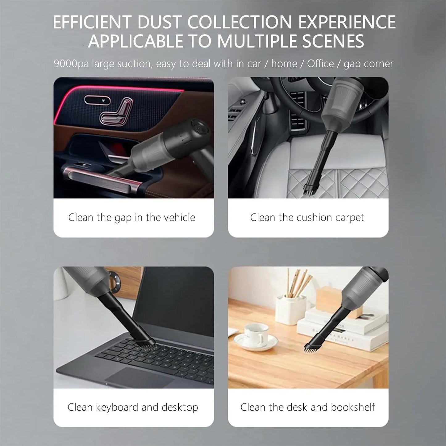 7394 3 In 1 Car Mini Vacuum Cleaner With Blower Wireless Portable Rechargeable Handheld High Power Suction Vacuum Cleaning Machine For Home Car Computer Keyboard Cordless Air Blowing Dusting - Zidbik