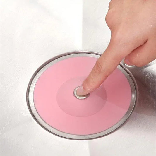 1163 Creative 2-in-1 Silicone Sewer Sink Sealer Cover Drainer (Multicolour) - Zidbik
