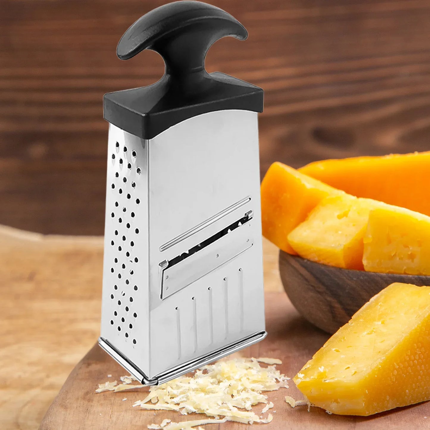 Apex Classic 4-in-1 Stainless Steel Grater Slicer With Handle - Zidbik