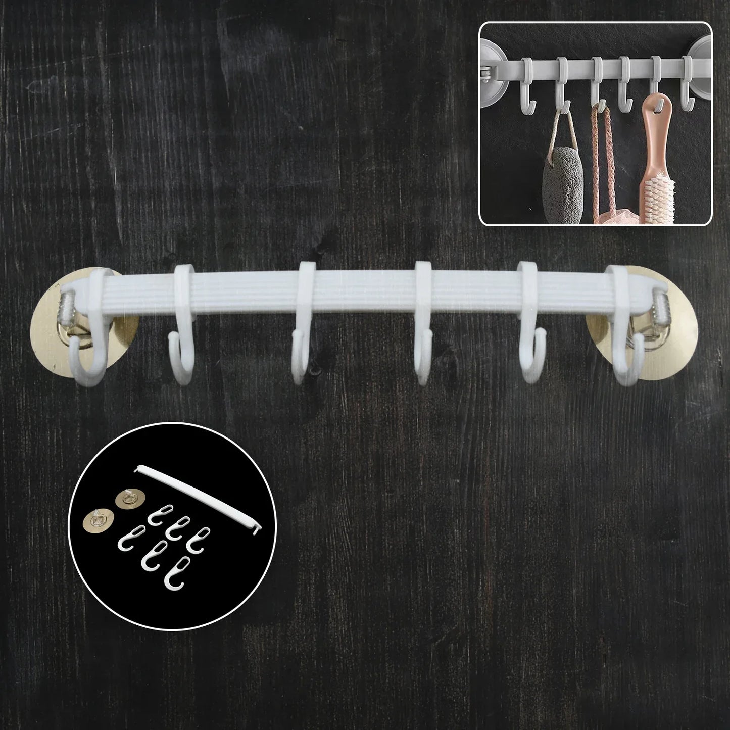 7456 1pc Bath Towel Hanger Wall Mount Towel Hanger Wall Towel Shelf Towel Hanging Rack Kitchen Towel Holder Towel Hanging Hook - Zidbik