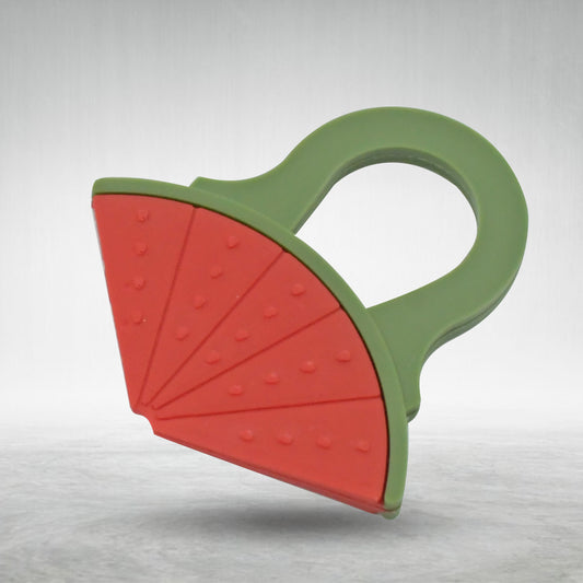 Baby Silicone Teether Fruit Teether For Toddlers100 Food Grade Silicone Teether Non-toxic Latex Free Suitable For Kids Above 3 Months - Grapes Banana Watermelon (1 Pc ) - Zidbik