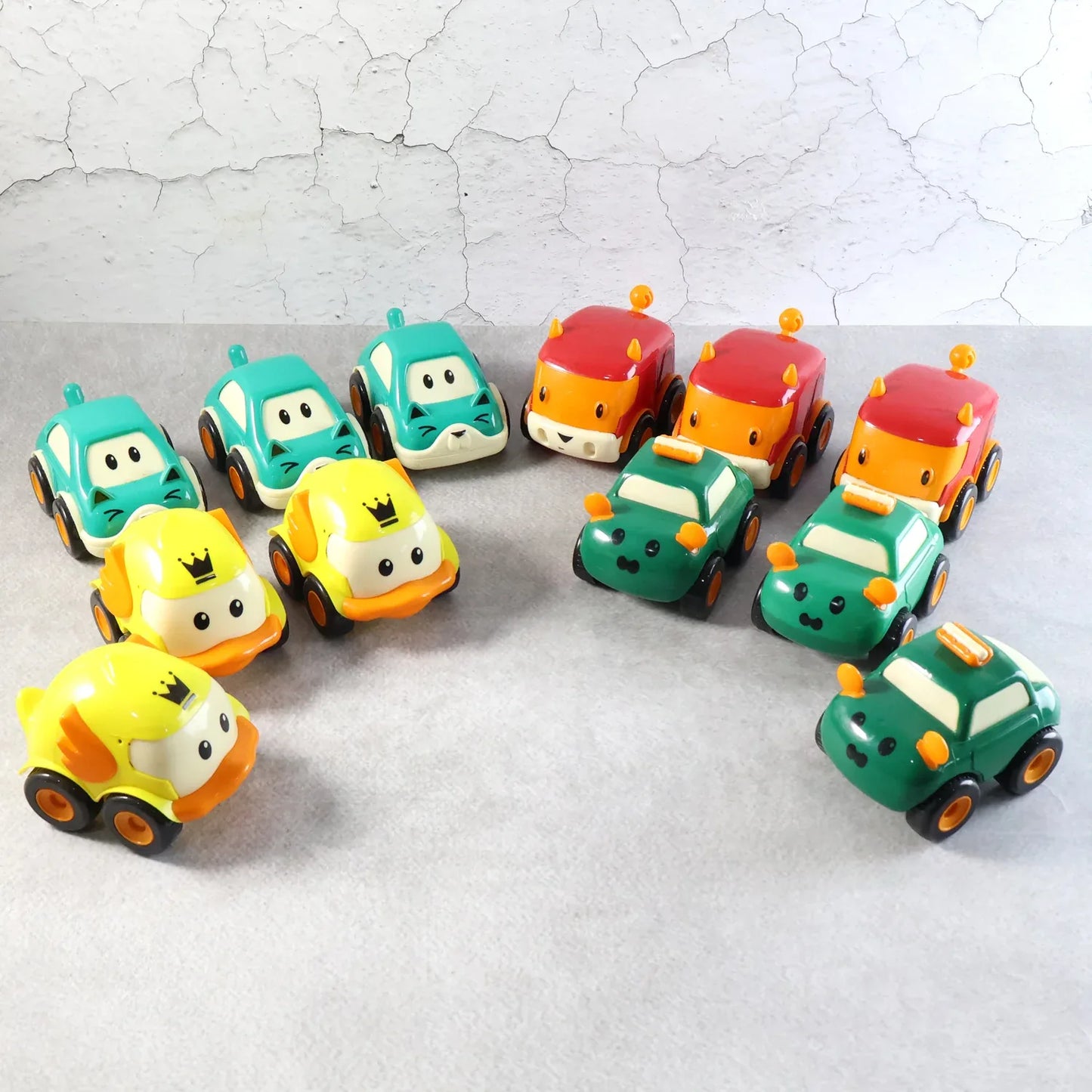 Cartoon Pull-back Car Toy Set For Kids (12 Pc) - Zidbik