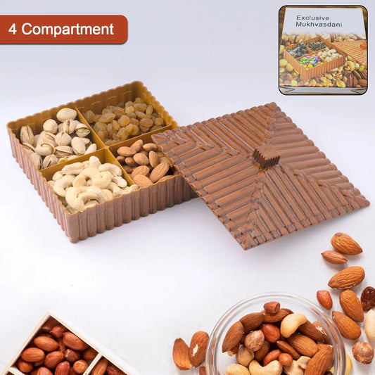 Plastic Multipurpose Dry Fruit Chocolates Mouth Box (1 Pc) - Zidbik