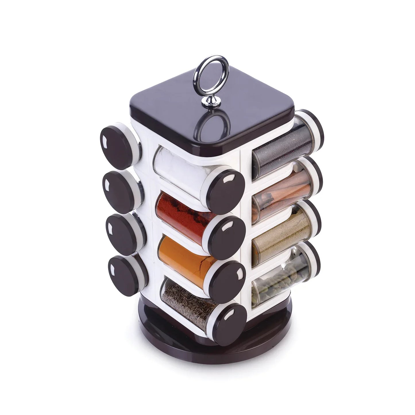 8119 Ganesh Multipurpose Revolving Spice Rack With 16 Pcs Dispenser Each 100 Ml Plastic Spice Abs Material 1 Piece Spice Set 1 Piece Spice Set (Plastic) - Zidbik