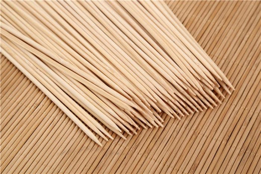1100 Camping Wooden Color Bamboo Bbq Skewers Barbecue Shish Kabob Sticks Fruit Kebab Meat Party Fountain Bamboo Bbq Sticks Skewers Wooden (20cm) - Zidbik