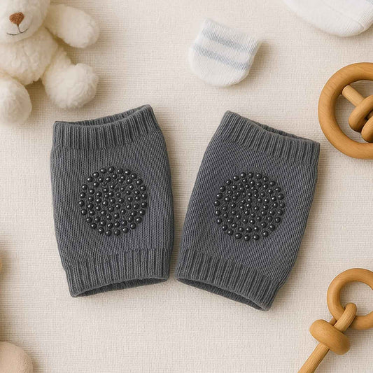 Dark Grey Toddler Wool Knit Leg Warmer (Knee Guard) - Zidbik