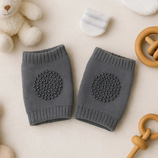 Dark Grey Toddler Wool Knit Leg Warmer (Knee Guard) - Zidbik