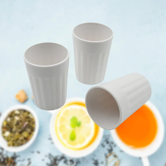 5719 Small Plastic Coffee Tea Cups Reusable Plastic Cup Mug Lightweight Microwavable Dishwasher Safe Unbreakable Camping Coffee Mugs For Tea Milk Water Juice Tea (3 Pcs Set) - Zidbik