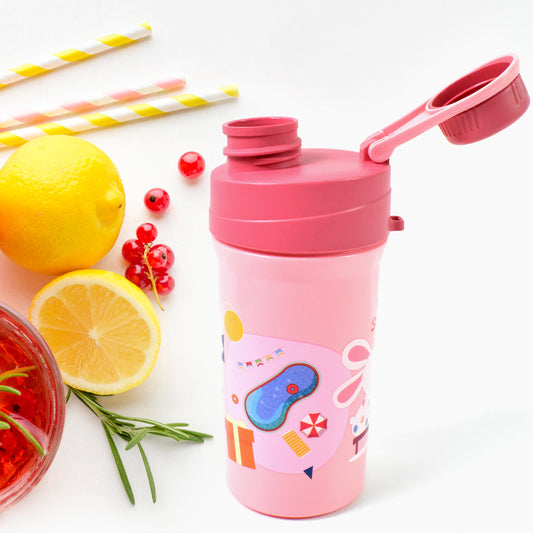 Plastic Lunch Box Leak Proof 2 Compartment With Bottle And Fork (1 Set Mix Color) - Zidbik