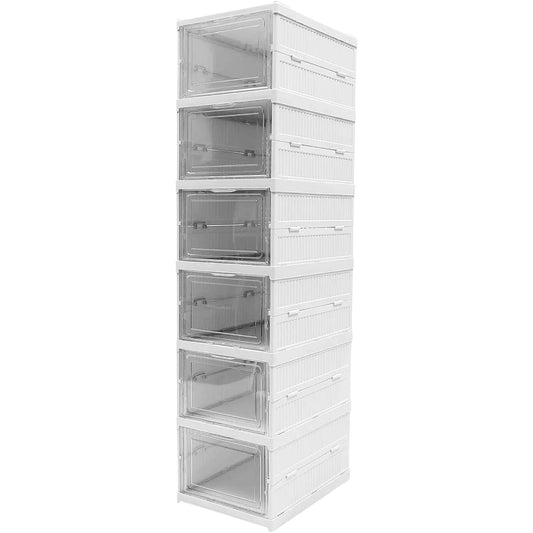 Stackable Multifunctional Storage For Clothes Foldable Drawer Shelf Basket Utility Cart Rack Storage Organizer Cart For Kitchen Pantry Closet Bedroom Bathroom Laundry (6 Layer 1 Pc) - Zidbik