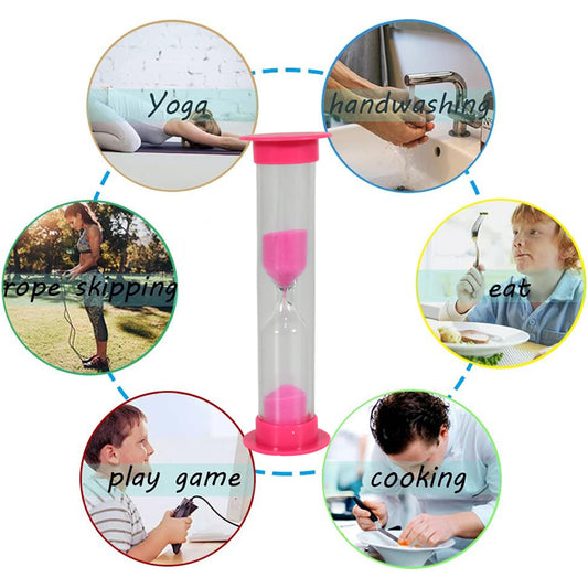 8756 Sand Timer Plastic Hourglass Sand Glass Toy Sand Clock For Kitchen Office School And Brushing Teeth For Bathroom Timer Clock Children Hourglass Sand Glass Toothbrush Household Sand Clock (3 Min Approx 5 Pc) - Zidbik