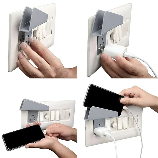 Plastic Secure Mobile Phone Charging Stand Holder (2 Pc Mix Color) - Zidbik