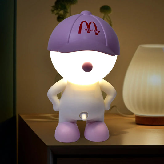 Cute Lovely Cartoon Design Led Desk Night Light With Plastic Head Cap (1 Pc) - Zidbik