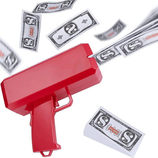4514 Money Gun Shooter Cash Spray Gun Make It Rain Toy Gun Cash Cannon Money Gun Great Fun For Party Games Wedding Birthday - Zidbik