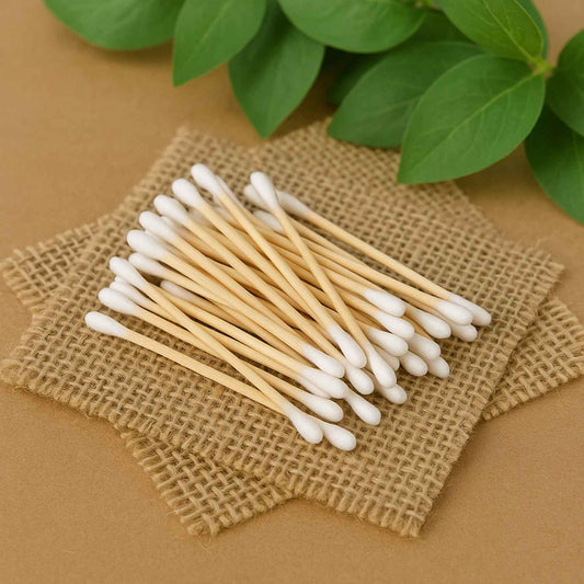 Eco-friendly Wooden Cotton Ear Buds (1 Pkt 100 Pcs Approx)