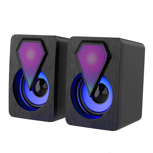Rgb Desktop Speakers Plug And Play Usb Powered Speaker (2 Pc Set) - Zidbik
