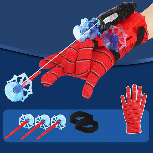 Web Shooter Toy For Kids Fans Launcher Wrist Gloves Toys For Kids Boys Superhero Gloves Role-play Toy Cosplay Sticky Wall Soft Bomb Funny Childrens Educational Toys - Zidbik