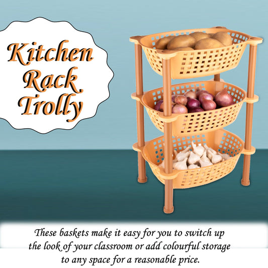 4646 Multipurpose Plastic Storage Rack Organiser - 3 Pcs - Zidbik