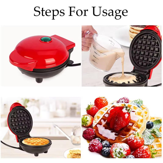 Mini Waffle Maker Machine Waffle Iron Home Appliances Kitchen Gift Easy To Clean On-stick Surfaces Perfect Breakfast Dessert Sandwich Pan Cakes Paninis Other Snacks Machine - Zidbik