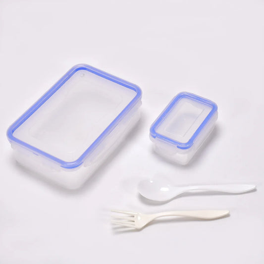 7070 Multipurpose Air Tight 4 Side Lock Food Grade Lunch Box With Small Square Container - Zidbik