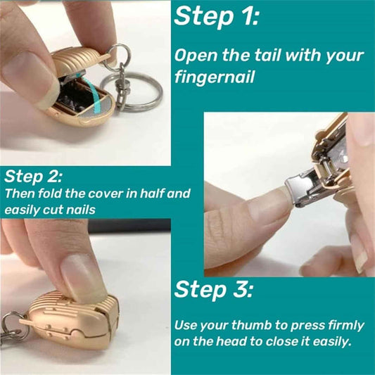 Keychain Nail Clipper Small Nail Clippers Multicolor (1 Pc)