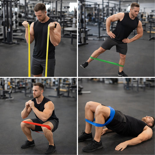 Premium Elastic Resistance Exercise Bands Belt Set (5 Pc)