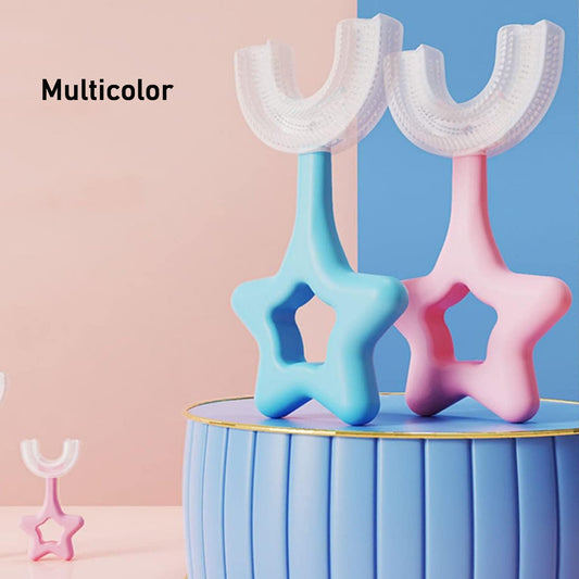 Star U-Shape Silicone Toothbrush - Manual and Gentle Brushing (1 Pc) - Zidbik