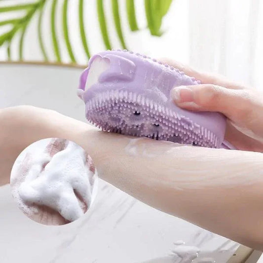 1448 Silicone Bubble Bath Spa Super Soft Body Scrubbing Brush - Zidbik