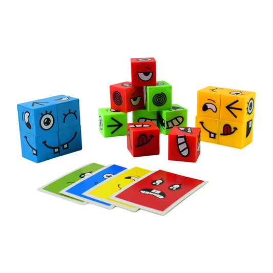 Educational Face Expression Changing Puzzle Cube Toy Set - Zidbik