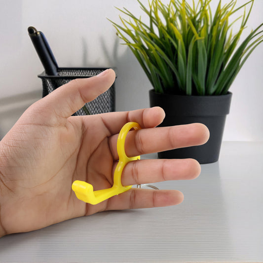 2-in-1 Plastic Dual-finger Mobile Stand Cum Keyring (1 Pc Mixed Color) - Zidbik