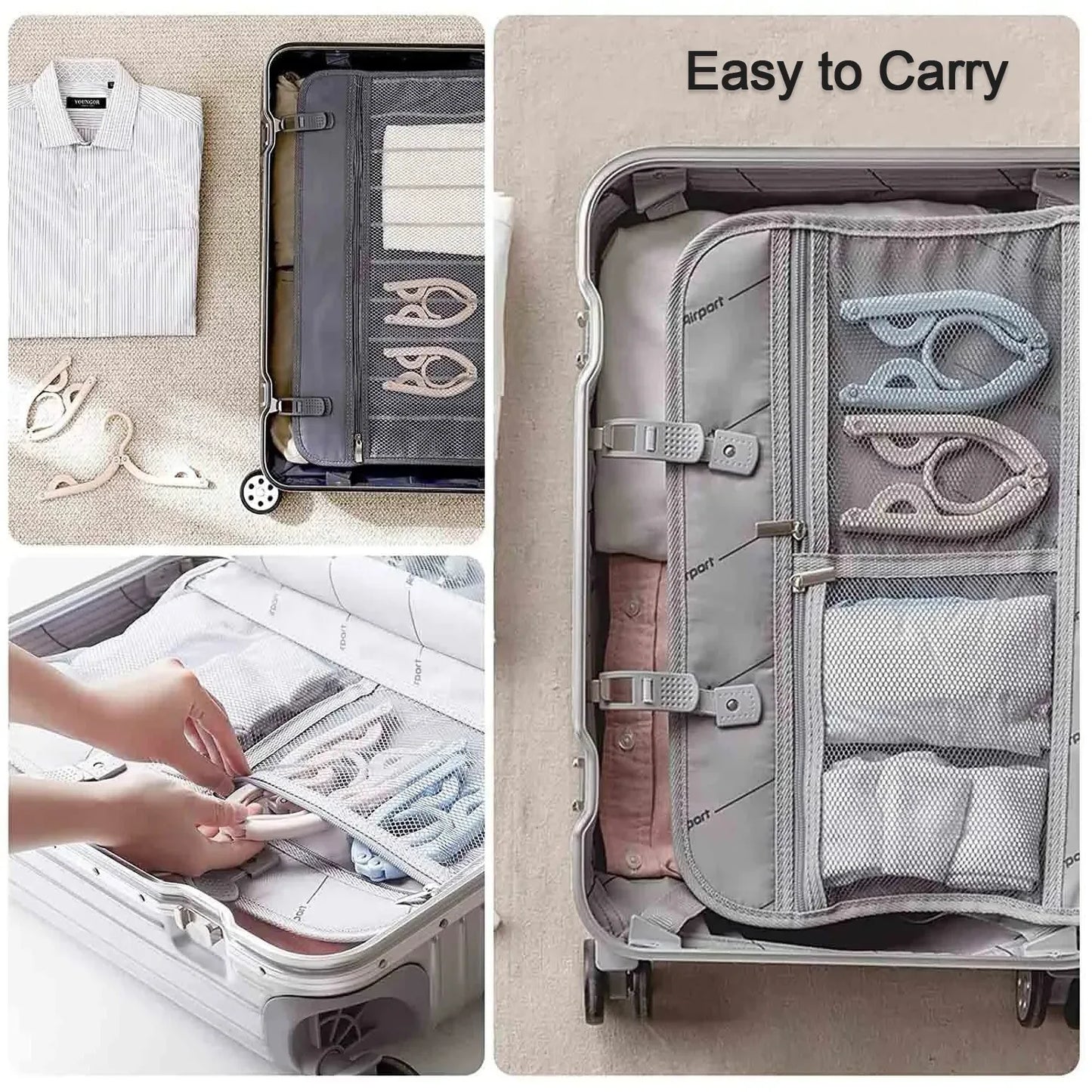 1432a Travel Hangers With Clips Portable Folding Clothes Hangers For Scarves Suits Trousers Pants Shirts Socks Underwear Travel Home Foldable Clothes Drying Rack - Zidbik