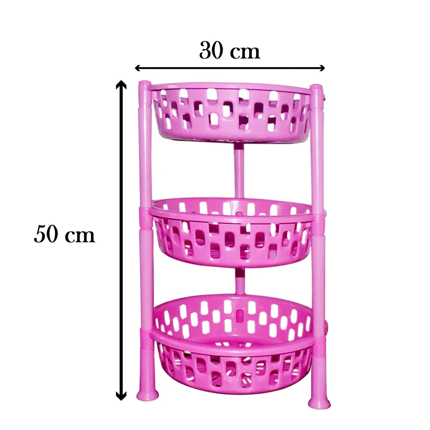 2507 Round Multipurpose Plastic Storage Rack Organiser - Zidbik