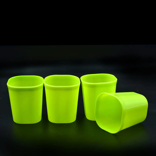 2426 Plastic Drinking Glass Set For Drinking Milk Water Juice (Pack Of 4) - Zidbik