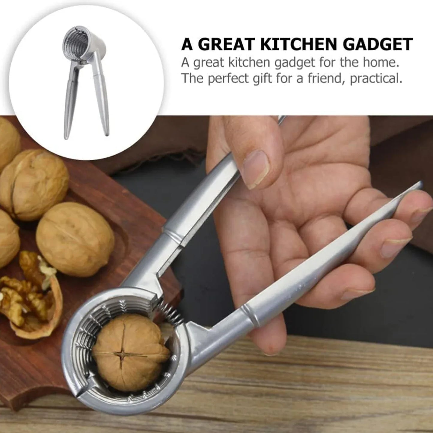 1782 Stainless Steel Walnut Cracker & Nut Cutter Tool for Almonds, Pecans, and Brazil Nuts - Zidbik