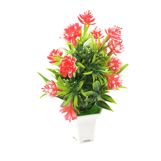 Wild Artificial Flower Plants With Cute Pot Flower Plant For Home Office Decor Tabletop And Desk Decoration Artificial Flower For Balcony Indoor Decor Plants For Living Room (1 Pc) - Zidbik