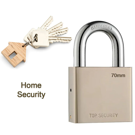 1690 Heavy Steel Premium Square Padlock 70mm With 4 Keys Multipurpose Hardened Shackle Padlock For Door Gate Shutter And Home - Zidbik