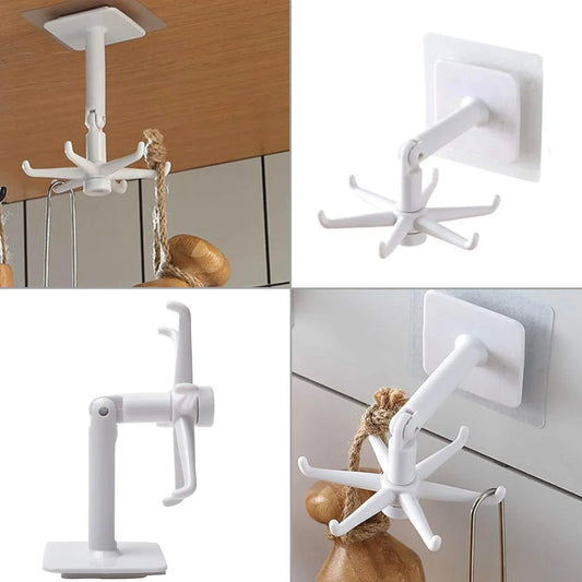 4644 360 Rotating Folding Hook Self-adhesive Waterproof Wall Mounted Hook - Zidbik